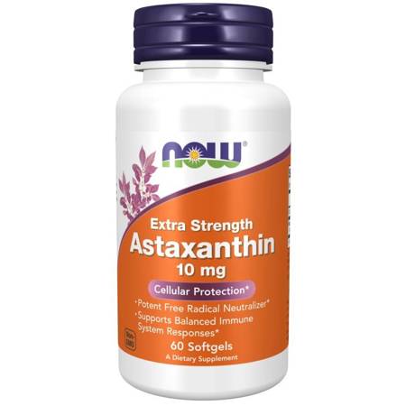 Now Foods Astaksantyna (Astaxanthin) Extra Strength 10 mg 60 kapsułek