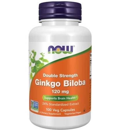 Now Foods Ginkgo Biloba Double Strength Extrakt 120 mg 100 kapsułek