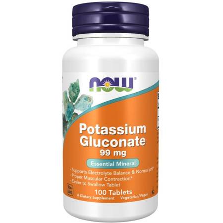 Now Foods Glukonian Potasu 99 mg 100 tabletek