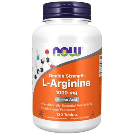 Now Foods L-Arginina Double Strength 1000 mg 120 tabletek