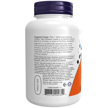 Now Foods L-Arginina Double Strength 1000 mg 120 tabletek