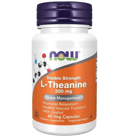 Now Foods L-Teanina Double Strength 200 mg 60 kapsułek