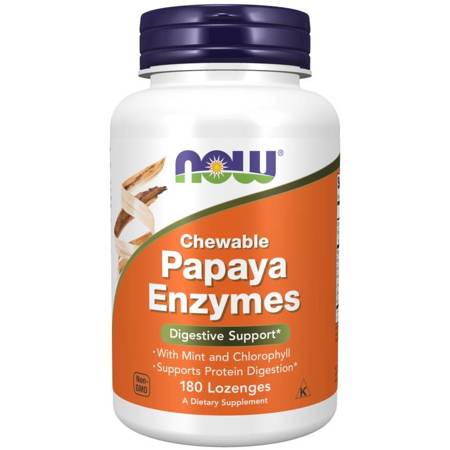 Now Foods Papaya Enzyme 180 tabletek do ssania