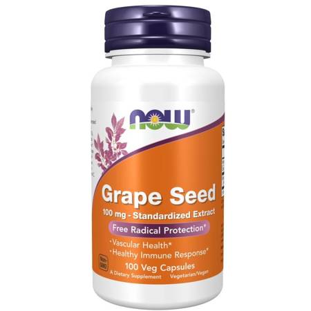 Now Foods Pestki Winogron (Grape Seed) 100 mg 100 kapsułek
