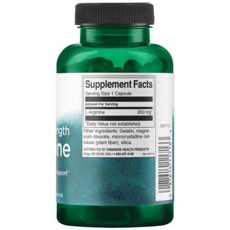 Swanson L-Arginina Super Strength 850 mg 90 kapsułek