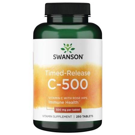 Swanson Witamina C 500 mg z Dziką Różą 250 tabletek o przedłużonym wchłanianiu